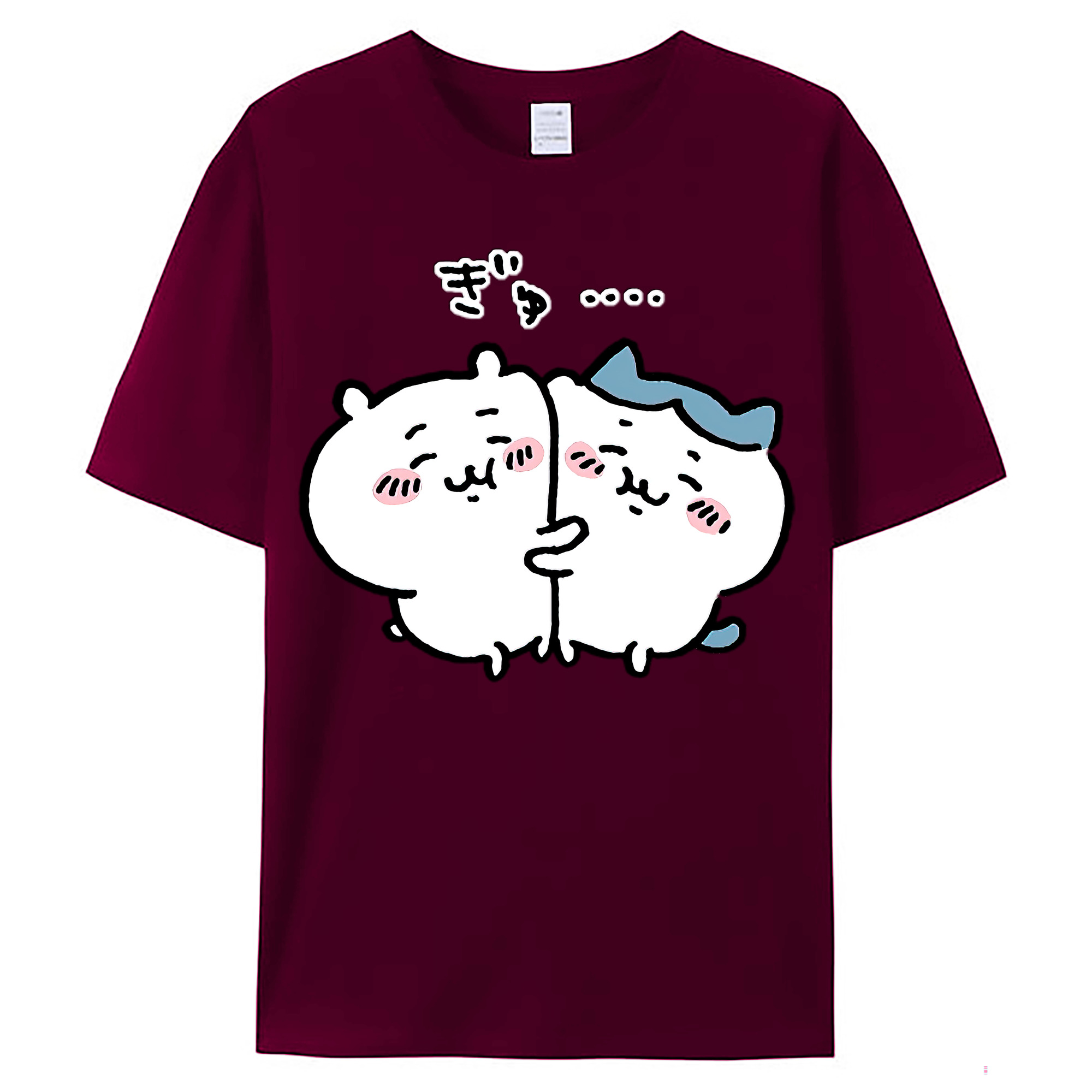 （画像用） ちいかわ ハチワレ Chii-kawa hachiware レディースカジュアルプリントTシャツ（綿100％）
